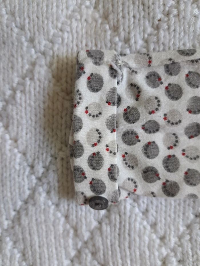 Ensemble robe blanche manches longues + legging Obaïbi fille 12 mois - photo numéro 8