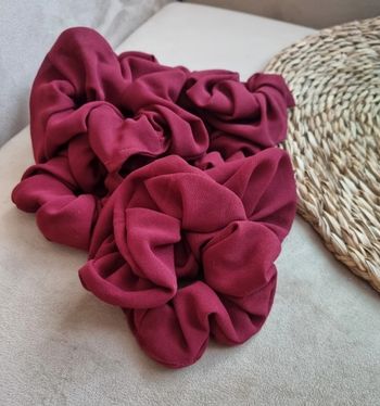 lot de 2 chouchou crunchy couleur bordeaux