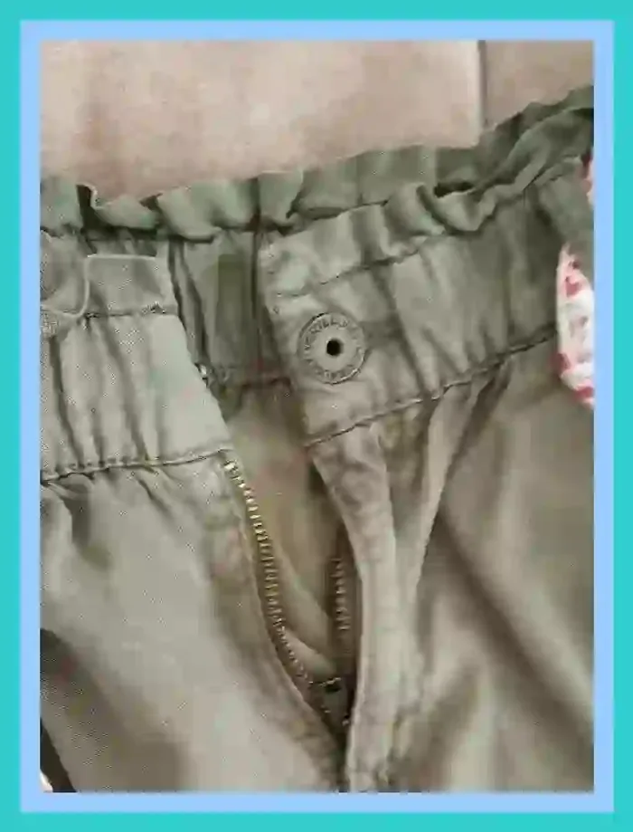 Pantalon twell Vertbaudet fille 10 ans vert militaire  7522818223 - photo numéro 3