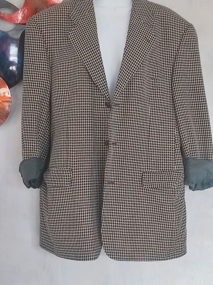 Blazer oversize vintage à carreaux Pierre Cardin - photo numéro 3