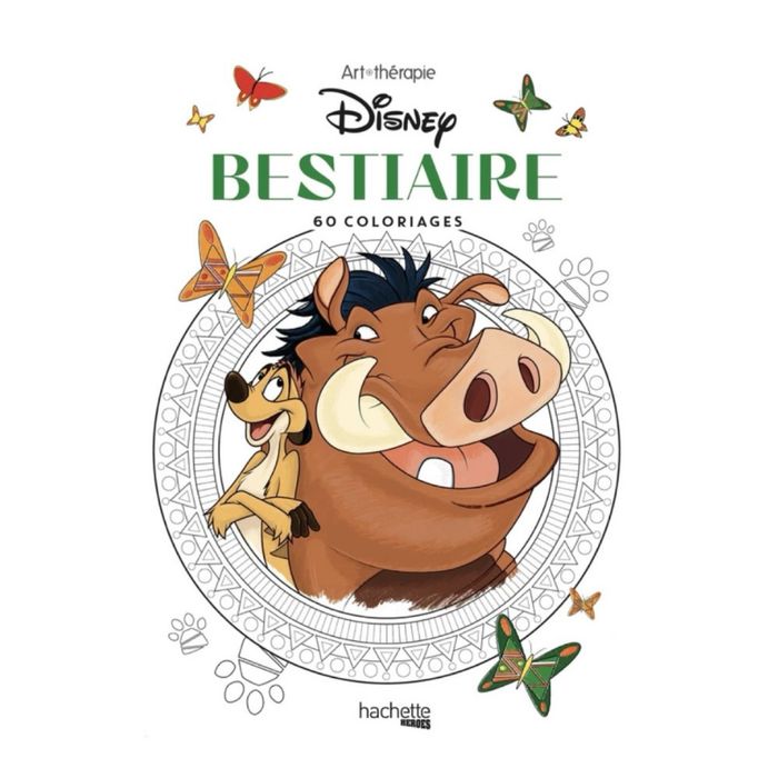 BLOC-NOTES COLORIAGES BESTIAIRE - DISNEY - HACHETTE HEROES - NEUF
