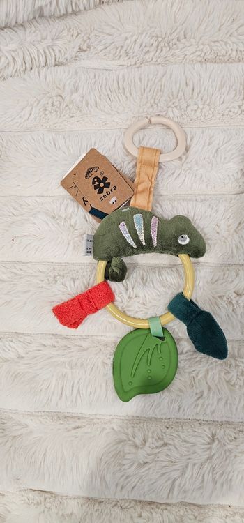 Hochet avec anneau de dentition Caméléon Sebra Neuf