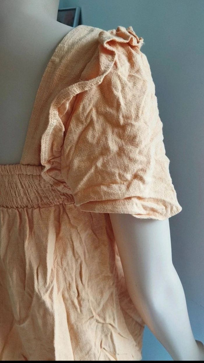 Top haut blouse orange femme taille s - photo numéro 11