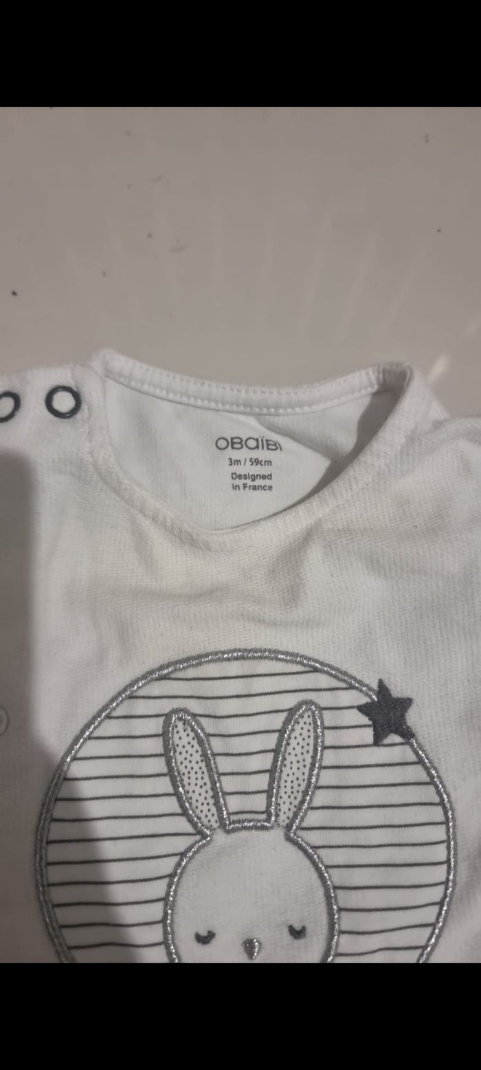 Pyjama bébé obaibi  taille 3 mois - photo numéro 3