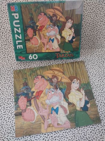 puzzle disney tarzan 60 pieces mb enfant complet jungle dessin animé