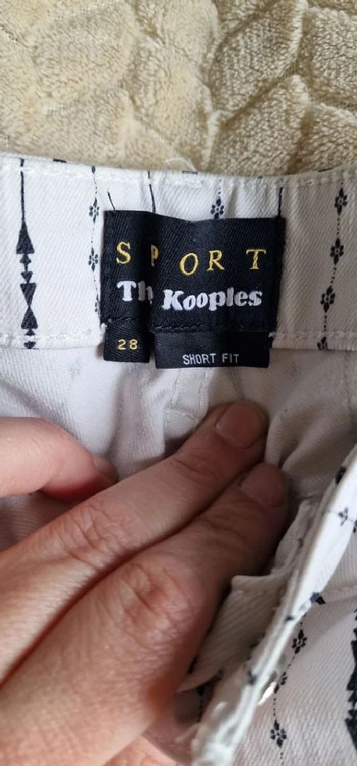 Jeans court The Kooples sport blanc a motifs noir taille 28 ou 36 - photo numéro 4