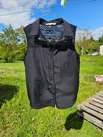 Chemisier blouse fille noir 14 ans