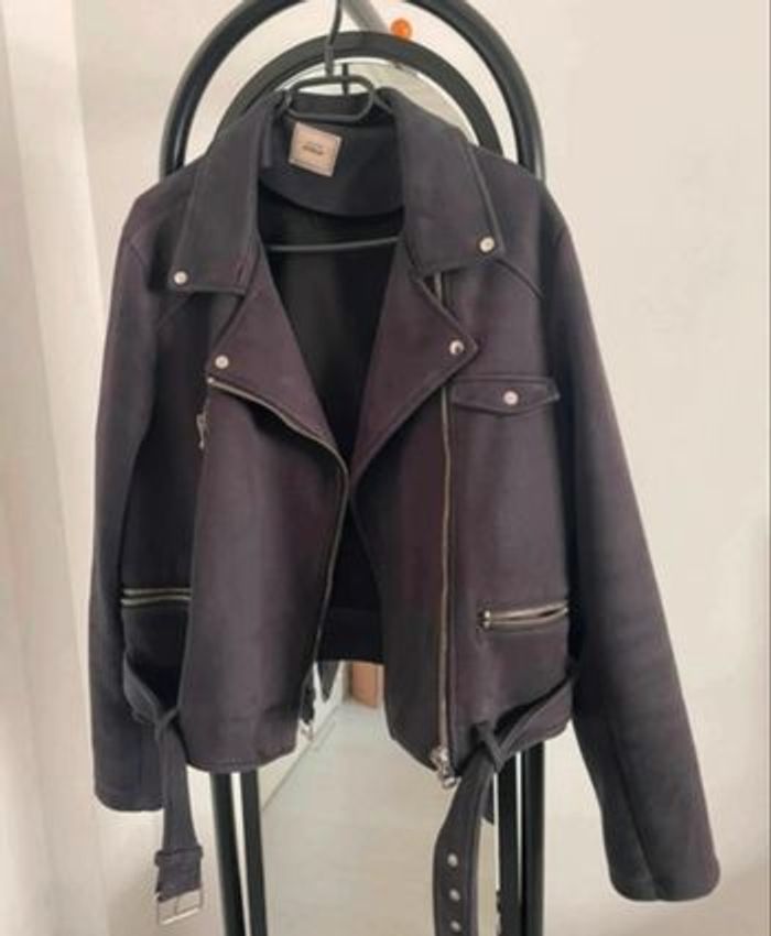 Perfecto en suédine bleu foncée/noire Pimkie - photo numéro 7