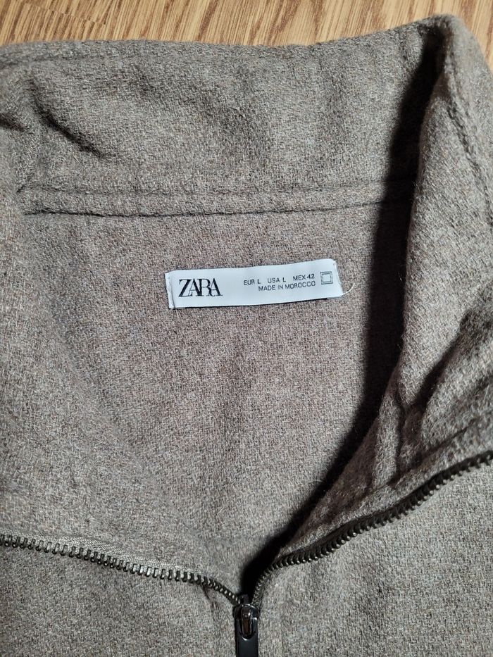 Pull Half Zip Col Camionneur Marron Zara - photo numéro 3