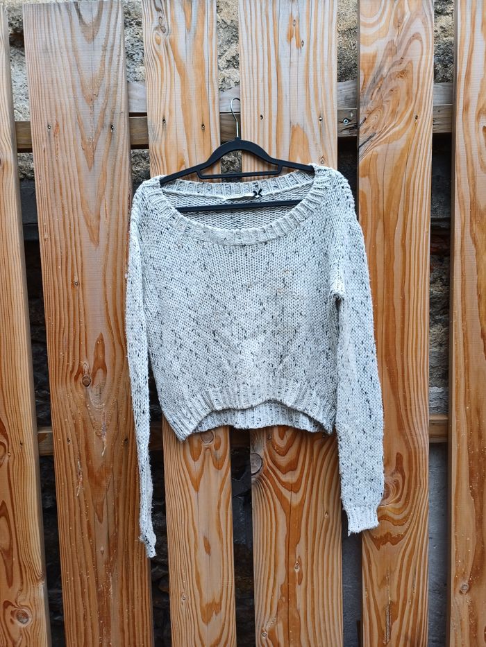 Joli pull court en laine blanc Stradivarius taille M