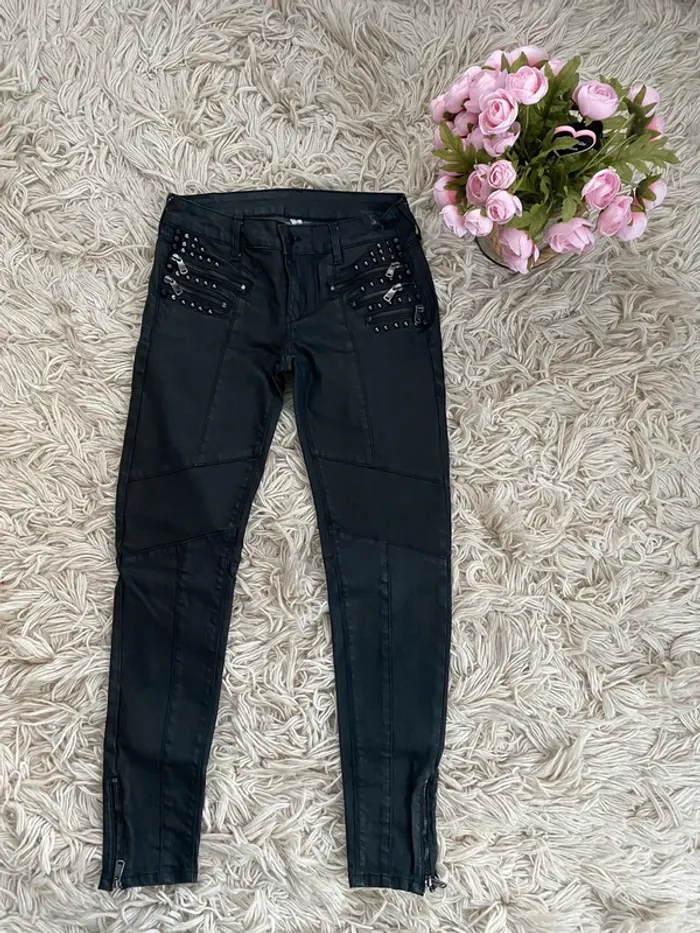 Jeans enduit noir Mango - Taille 38