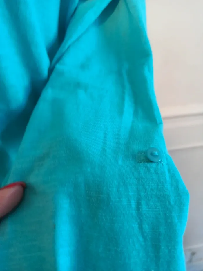Tee-shirt bleu turquoise T 42 - photo numéro 5