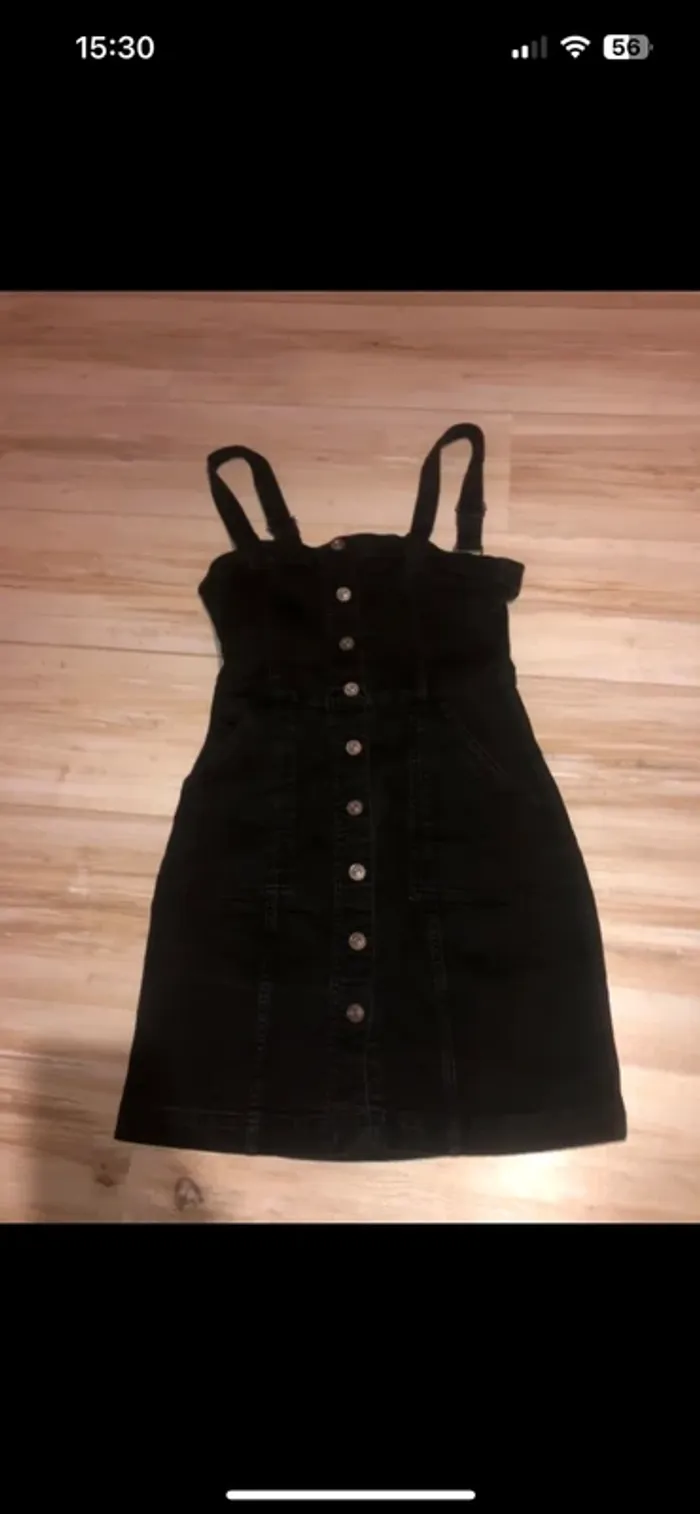 robe salopette en jeans noir hm - photo numéro 5