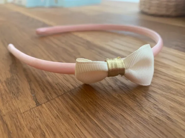 Serre tête rose avec noeud - photo numéro 2