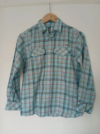 Chemise lacoste bleu à carreaux 12 ans bleu