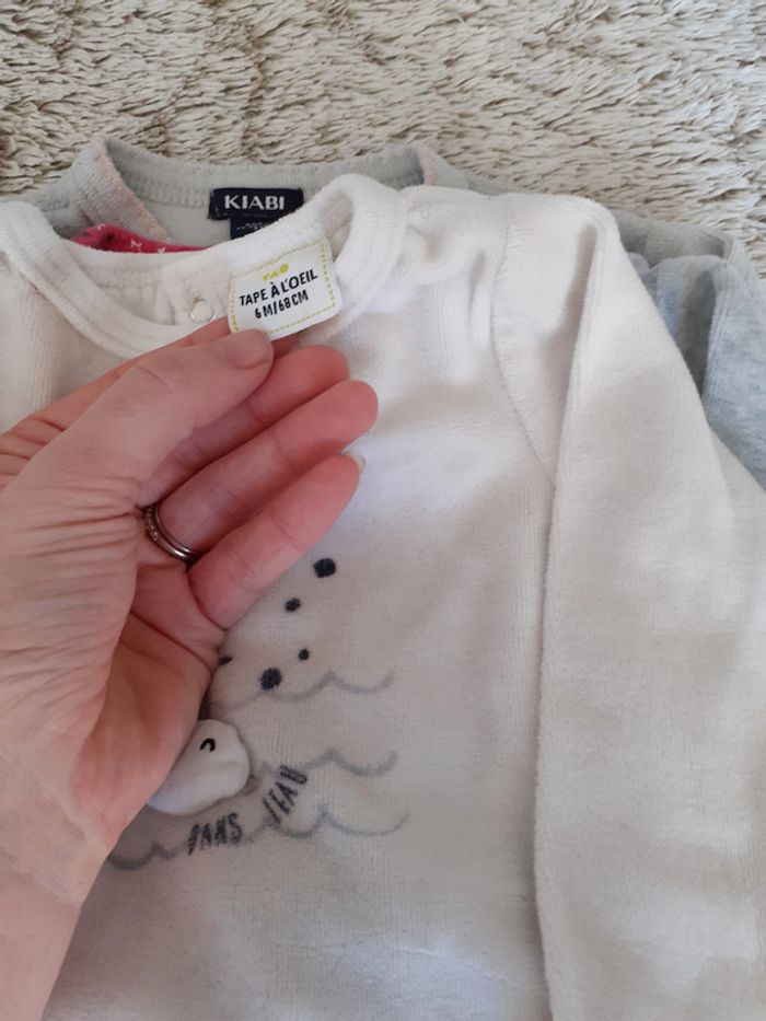 Lot de 5 pyjamas velours 6 mois - photo numéro 8