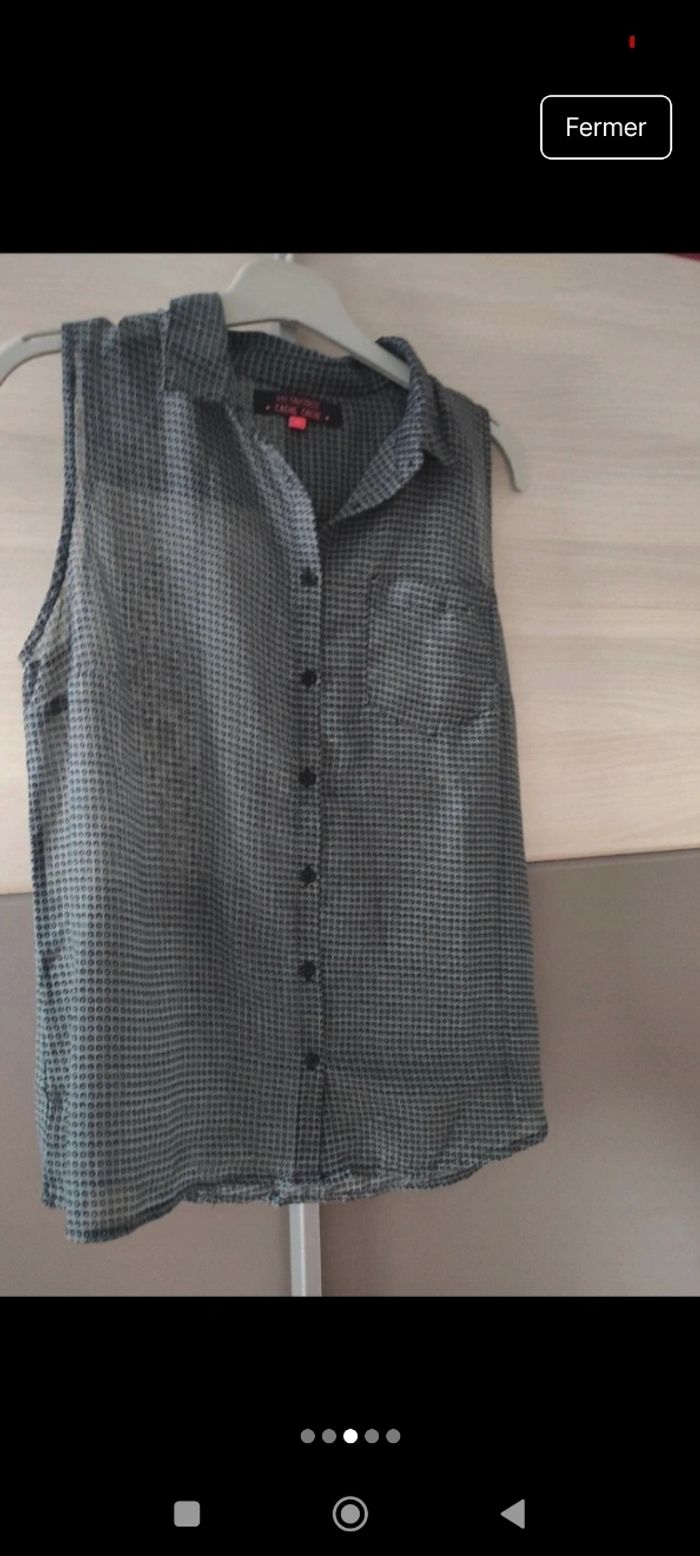 Chemisier fin en voile transparent et imprimé Cache Cache taille 2 - photo numéro 3