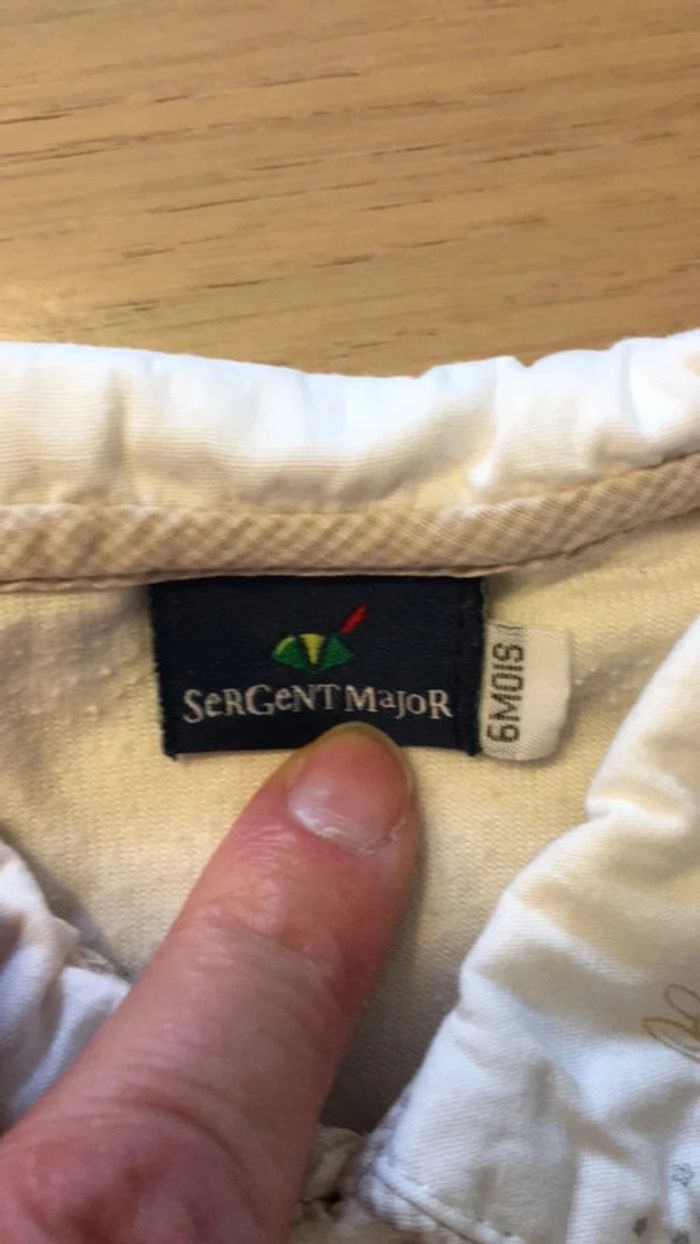 Grenouillère fille blanche sergent major 6 mois - photo numéro 5