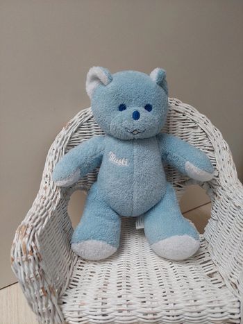 Mustela - peluche doudou ours bleu
