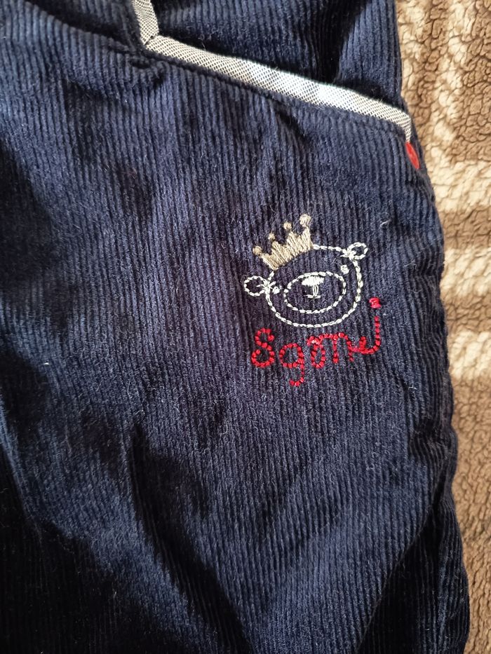 👖Pantalon Noir Enfant en Simili Velours côtelé - 3 Mois / Sergent Major - photo numéro 5