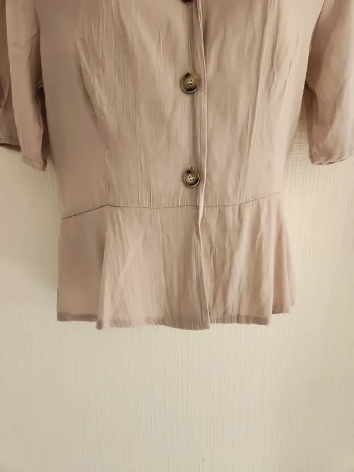 Blouse chemisier beige manches courtes Bachelorette S - photo numéro 6