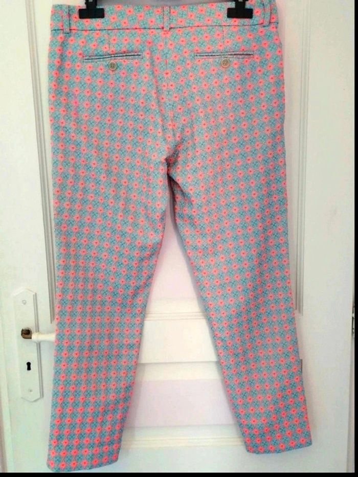 Pantalon Chino - Bleu Corail fluo  -  fleuri  - Paul&Joe  - T40  - Parfait  état - photo numéro 8
