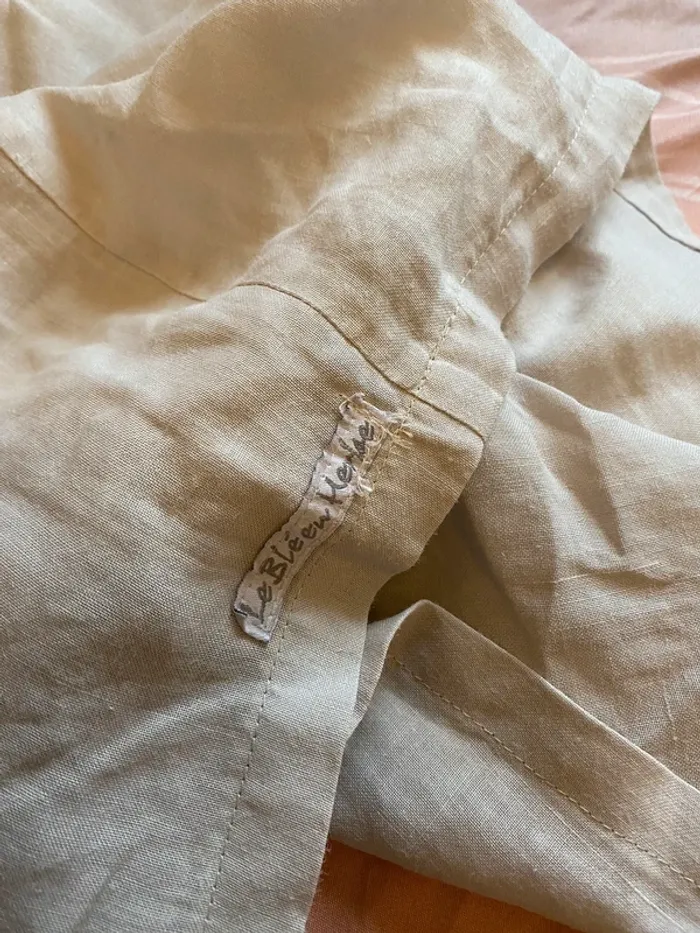 Robe en lin blé en herbe beige  m petit prix - photo numéro 4