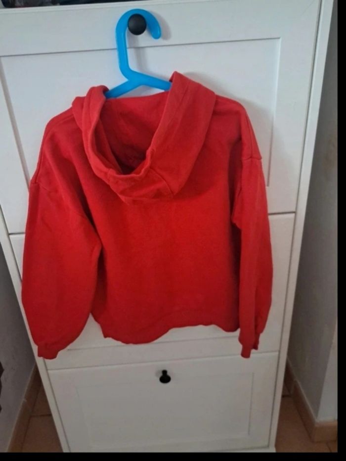 Sweat rouge à capuche fille 10 ans - photo numéro 4