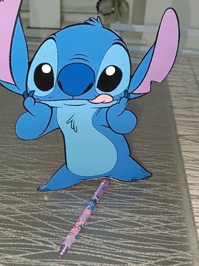 Stylo à bille bleue-Angel & Stitch Violet 