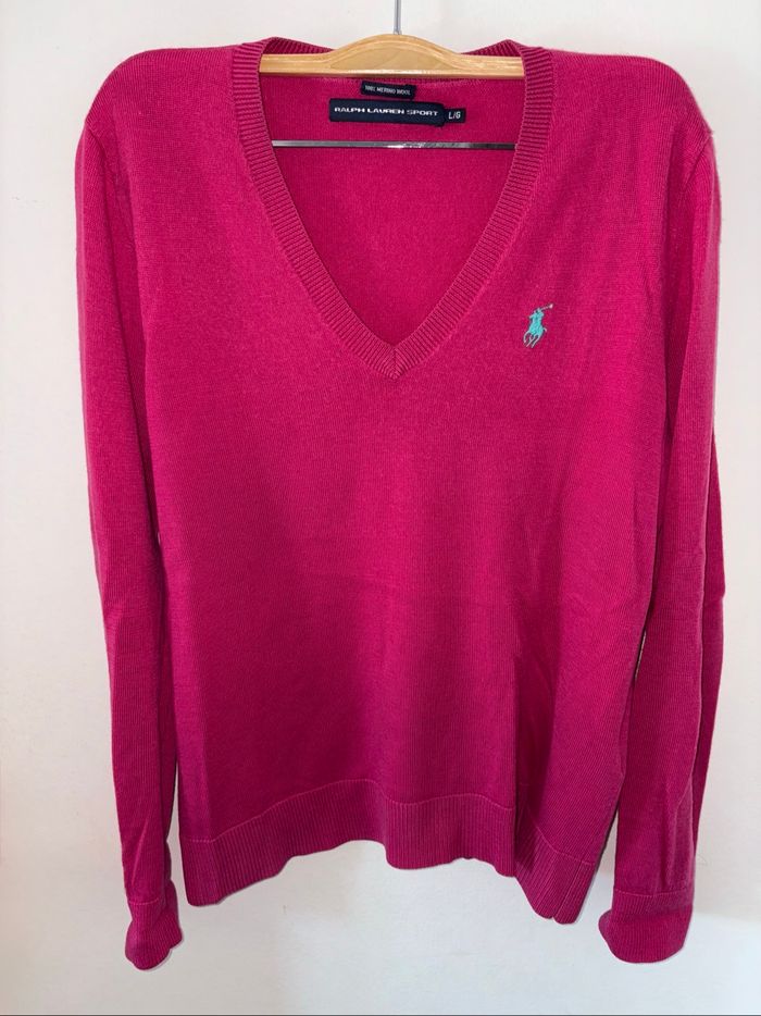 Pull rose Ralph Lauren sport femme taille L en bon état - photo numéro 7
