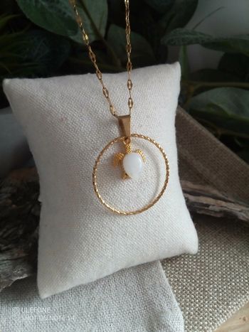 Collier pendentif tortue et pierre de lune