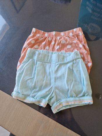 Lots de deux short fille taille 18 mois
