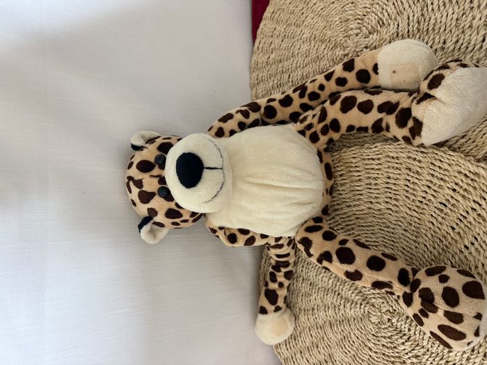 Léopard LASCAR Doudou peluche Marron et beige