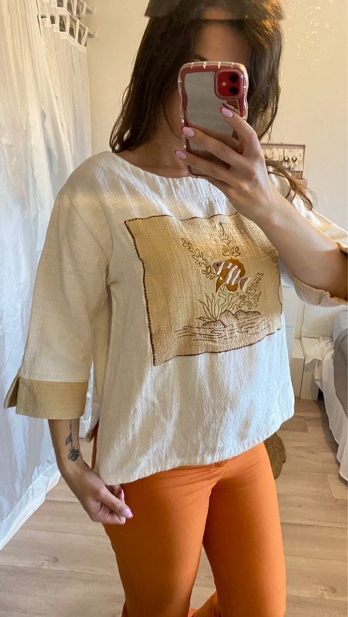 Pull en coton motif poisson - photo numéro 2