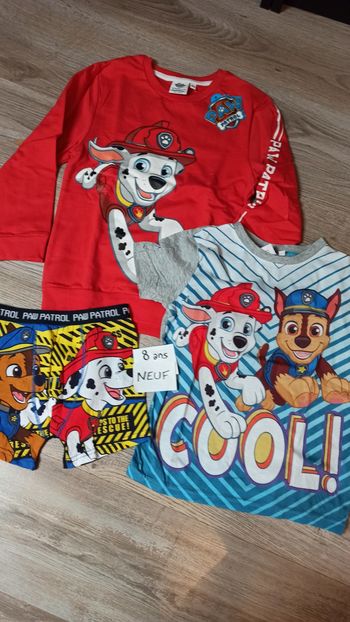 Lot pat patrouille 8 ans pull t-shirt