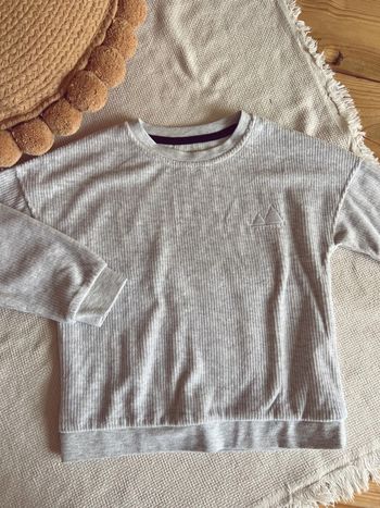 Sweat-shirt velours côtelé gris Kiabi 5 ans