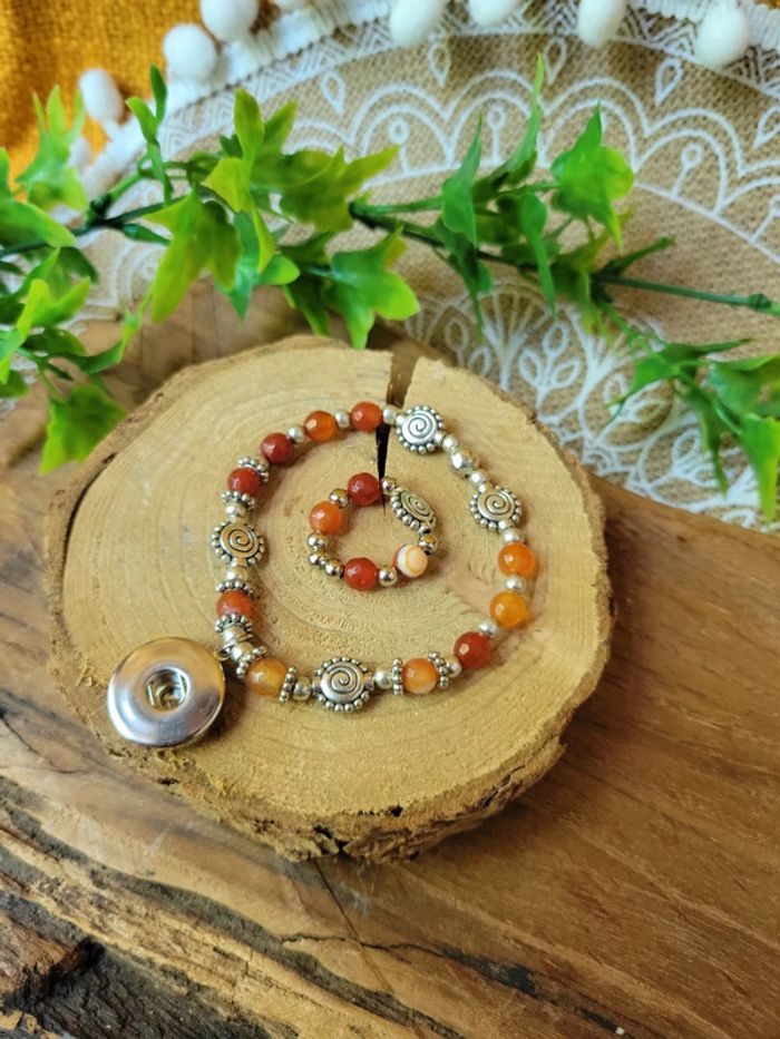 Ensemble bague et bracelet pour bouton pression