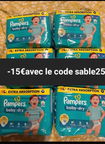Six pack de couche pampers taille 5  plus