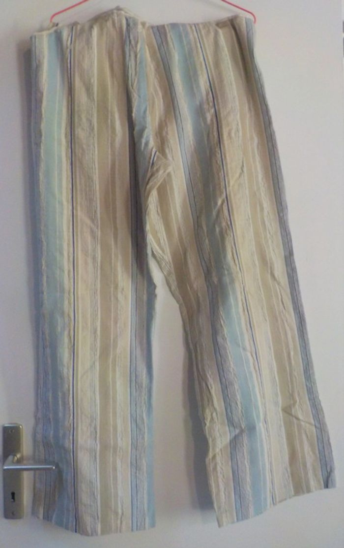 Pantalon femme T48 coton rayé - photo numéro 7