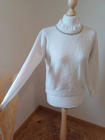 Pull blanc chic avec strass M&G taille S/M 36/38