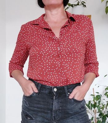 Chemise à pois terra cotta