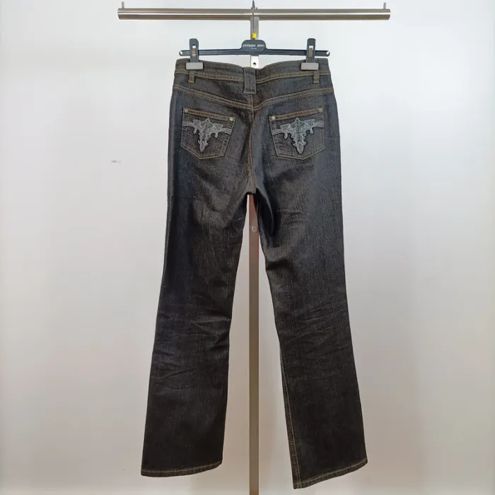 Jean noir Bubu Jeans brodé – Taille 40 A721 - photo numéro 9