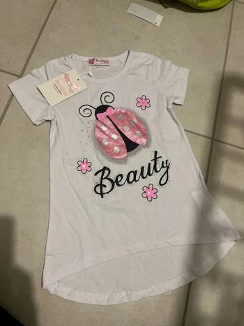 6 ans tee shirt blanc et brillant ! Coccinelle