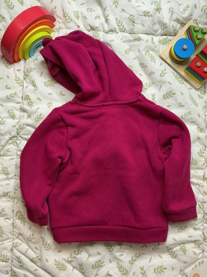 gilet zippé à capuche rose foncé 24 mois tissaia - photo numéro 7
