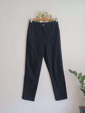 Neuf pantalon noir taille haute lin / coton Asos Taille 36