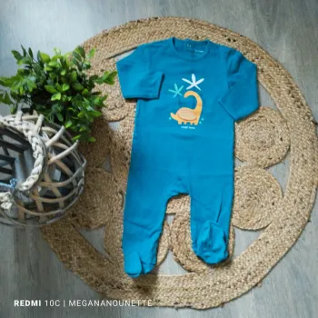 🦖💙 Pyjama grenouillère léger – Kiabi – Thème dinosaure – 12 mois / 74 cm – Très bon état