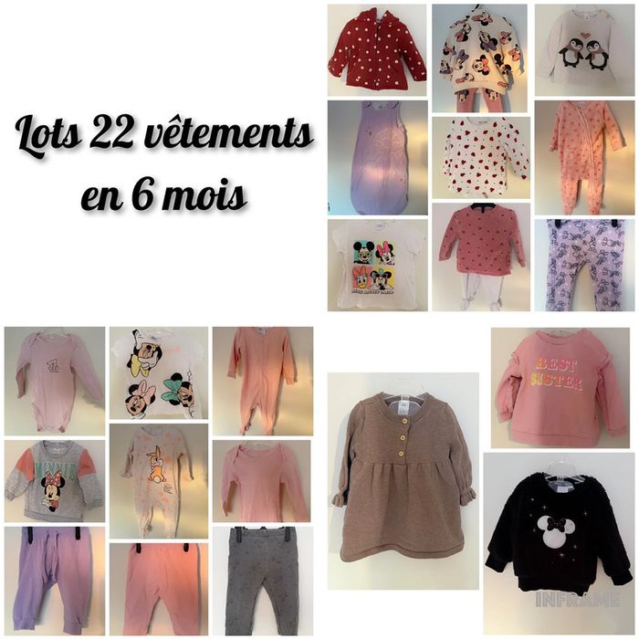 Lot 22 vêtements en taille 6 mois
