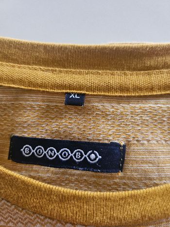 T-shirt homme BONOBOS – Taille TXL – Jaune texturé
