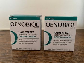 Oenobiol Hair Expert, fortifiant intégral cheveux et ongles : 2 flacons de 60 comprimés