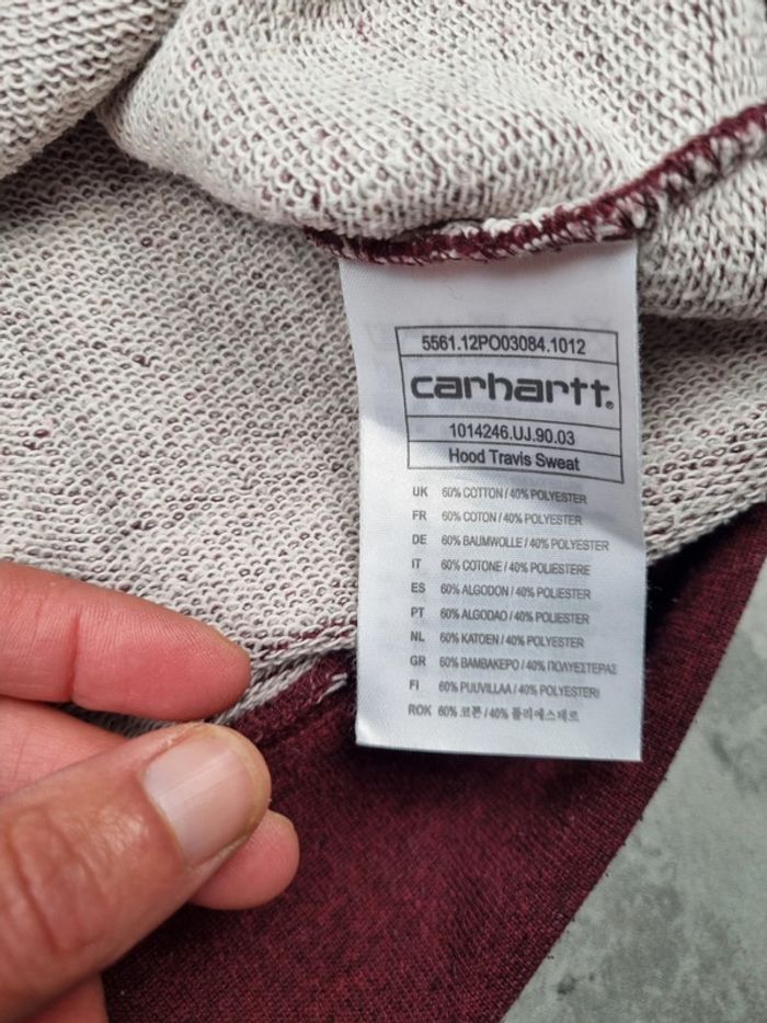 Pull capuche Carhartt WIP bordeaux Taille S - photo numéro 6